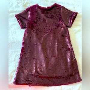 Maroon sequin girls dress